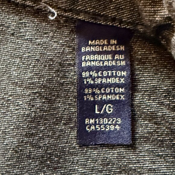 Wrangler Mens Comfort Flex Gravel Grey Long Sleeve Button Down Denim Jeans Shirt - Picture 5 of 7